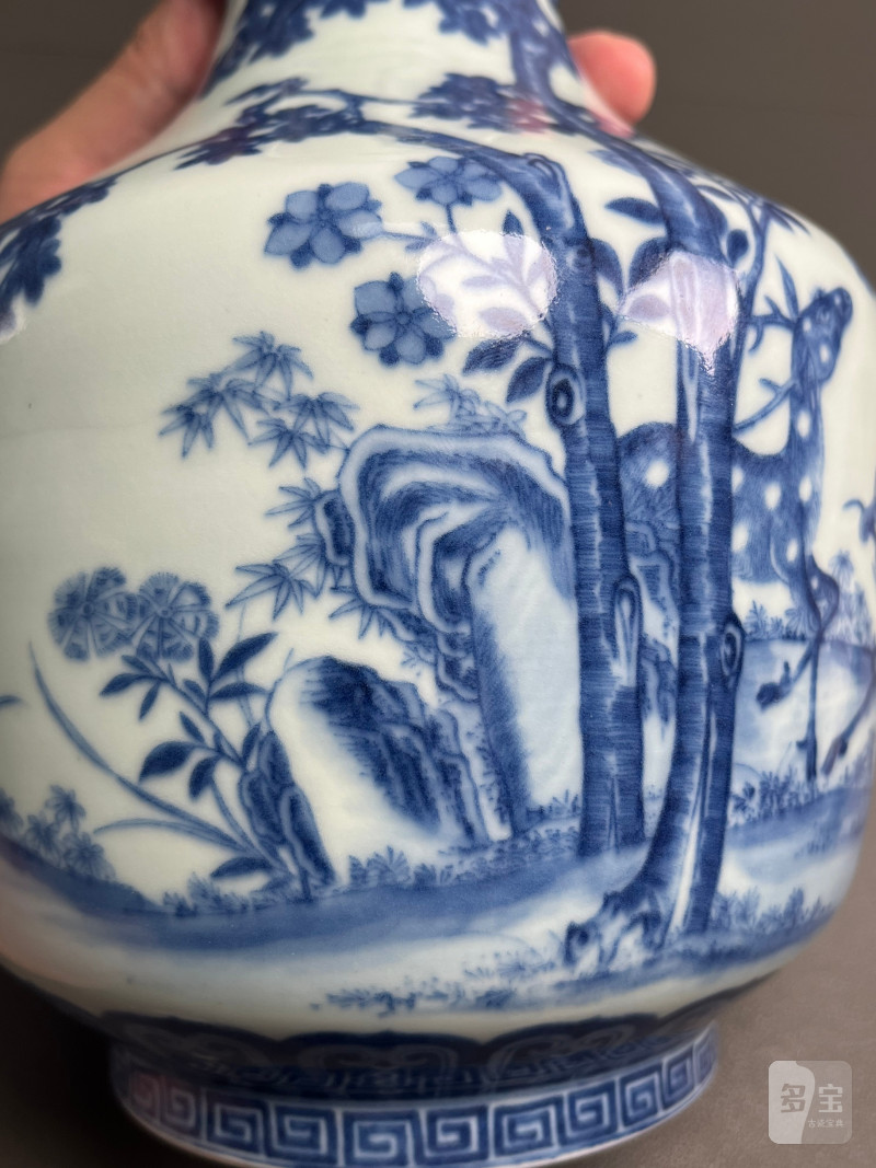 清道光  御制青花六合同春如意耳尊 - 图15